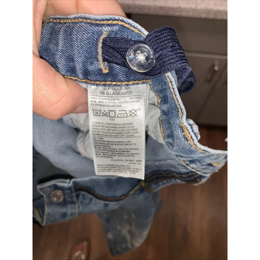 Y2k Distressed Festival summer wear Old Navy Girls Straight DroIT JEANS Size 18